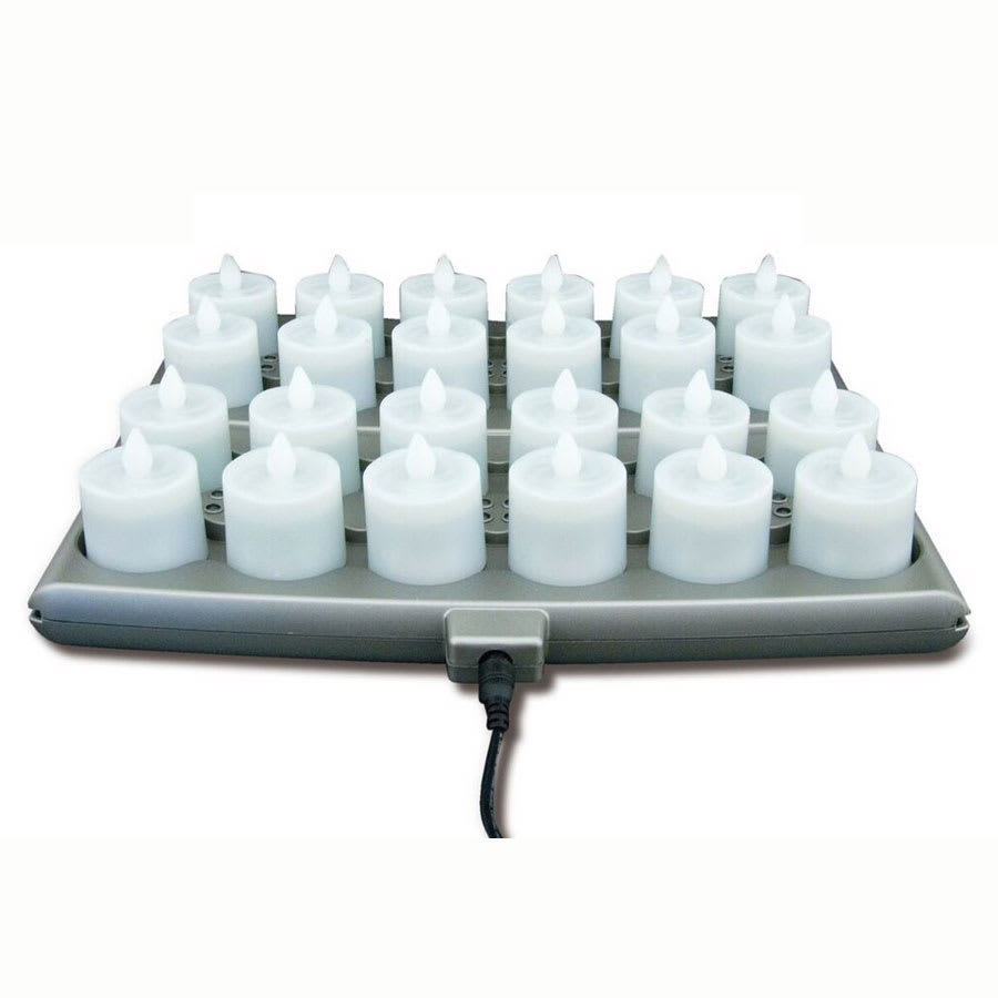 Hollowick SCRP24-WW Platinum Flameless Candle Set w/ 24-Warm White Candles