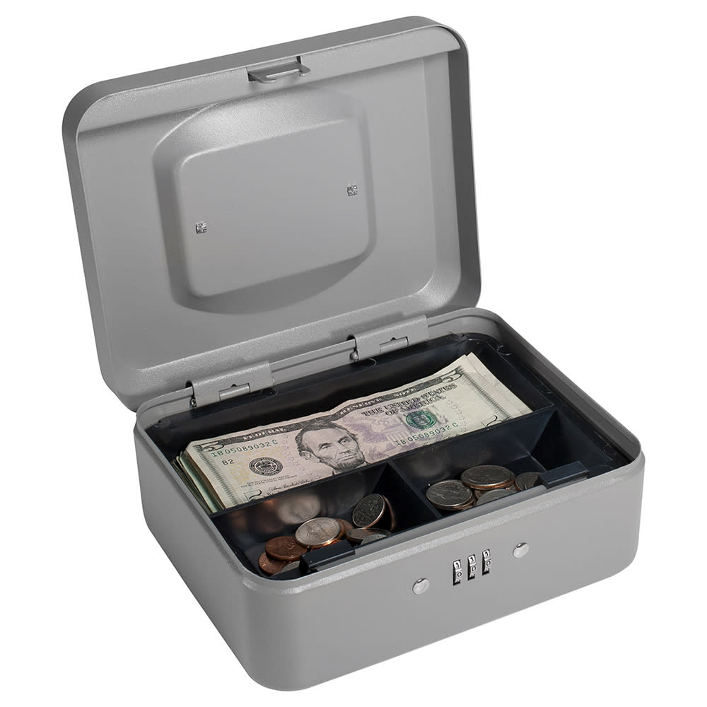 Barska CB11784 Cash Box w/ Combination Lock (3) Compartment Tray