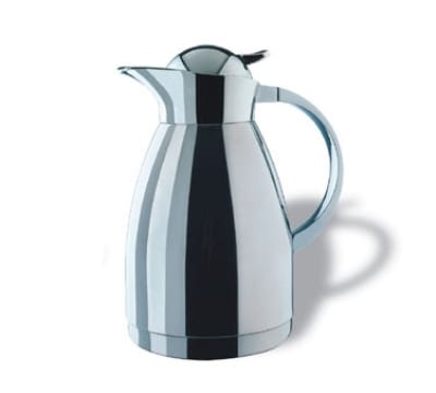 Service Ideas 0767000150 1.5-liter Coffee Server w/ Push-Button Lid, Stainless, 9.5-in