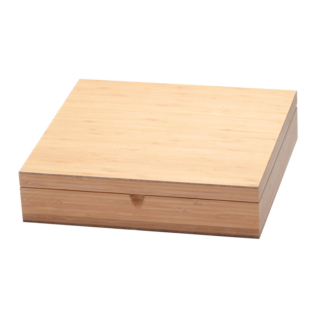 Service Ideas TBC12 12-Compartment Tea Box w/ Solid Cover, Bamboo