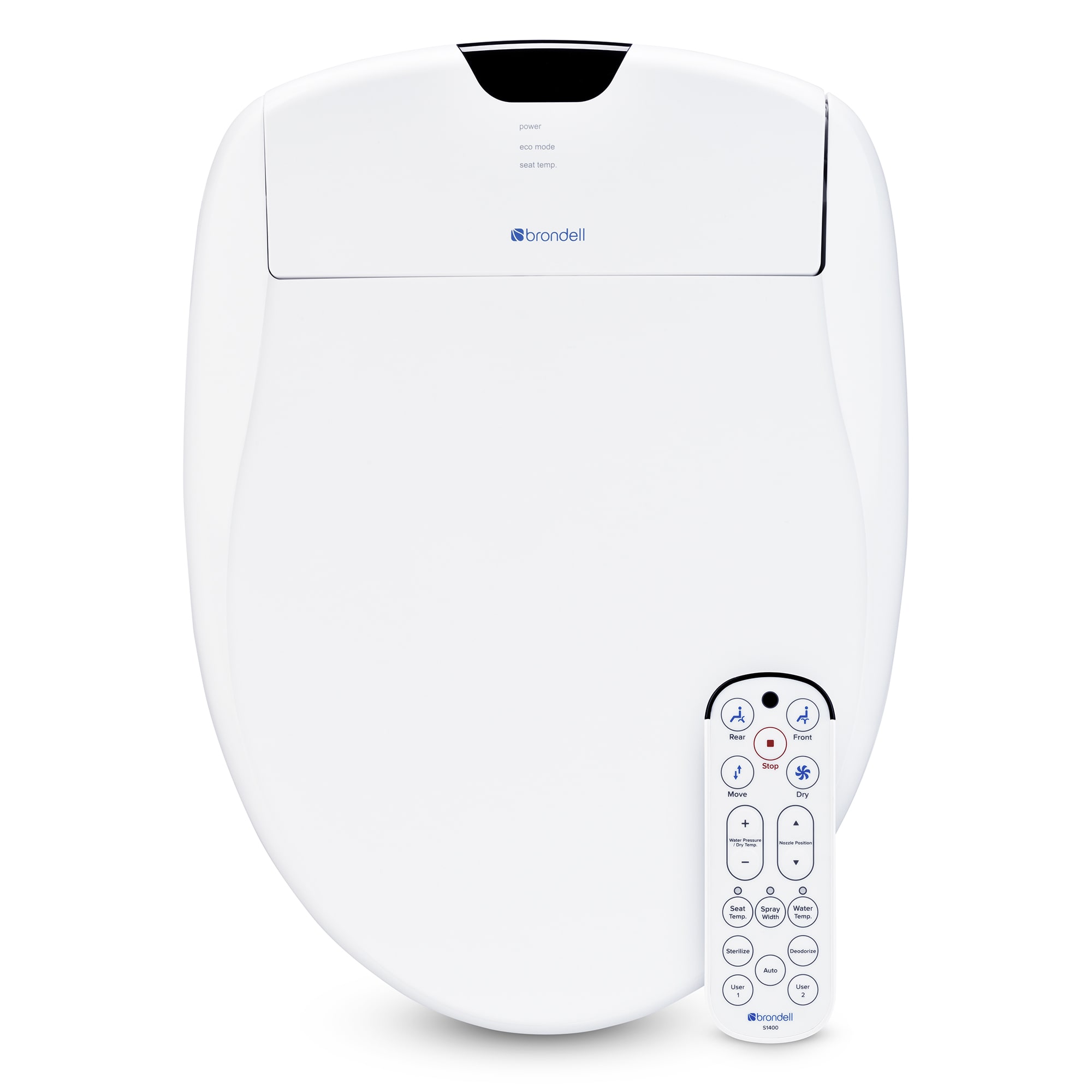 Brondell S1400EW Electronic Bidet Toilet Seat w/ Remote Control