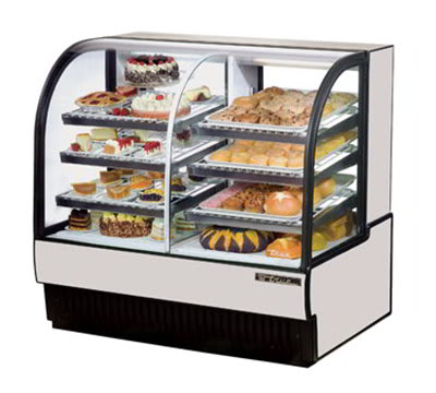 True TCGDZ-50 50" Full Service Bakery Case w/ Curved Glass - (4) Levels, White, 115v