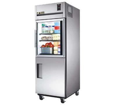 True TG1R-1HG/1HS Reach In Refrigerator w/ Glass & Solid Half Doors, 31-cu ft