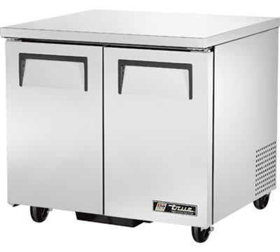 True TUC-36-LP 220 Front Breathing Undercounter Refrigerator w/ 4-Shelves & 2-Doors, 115V