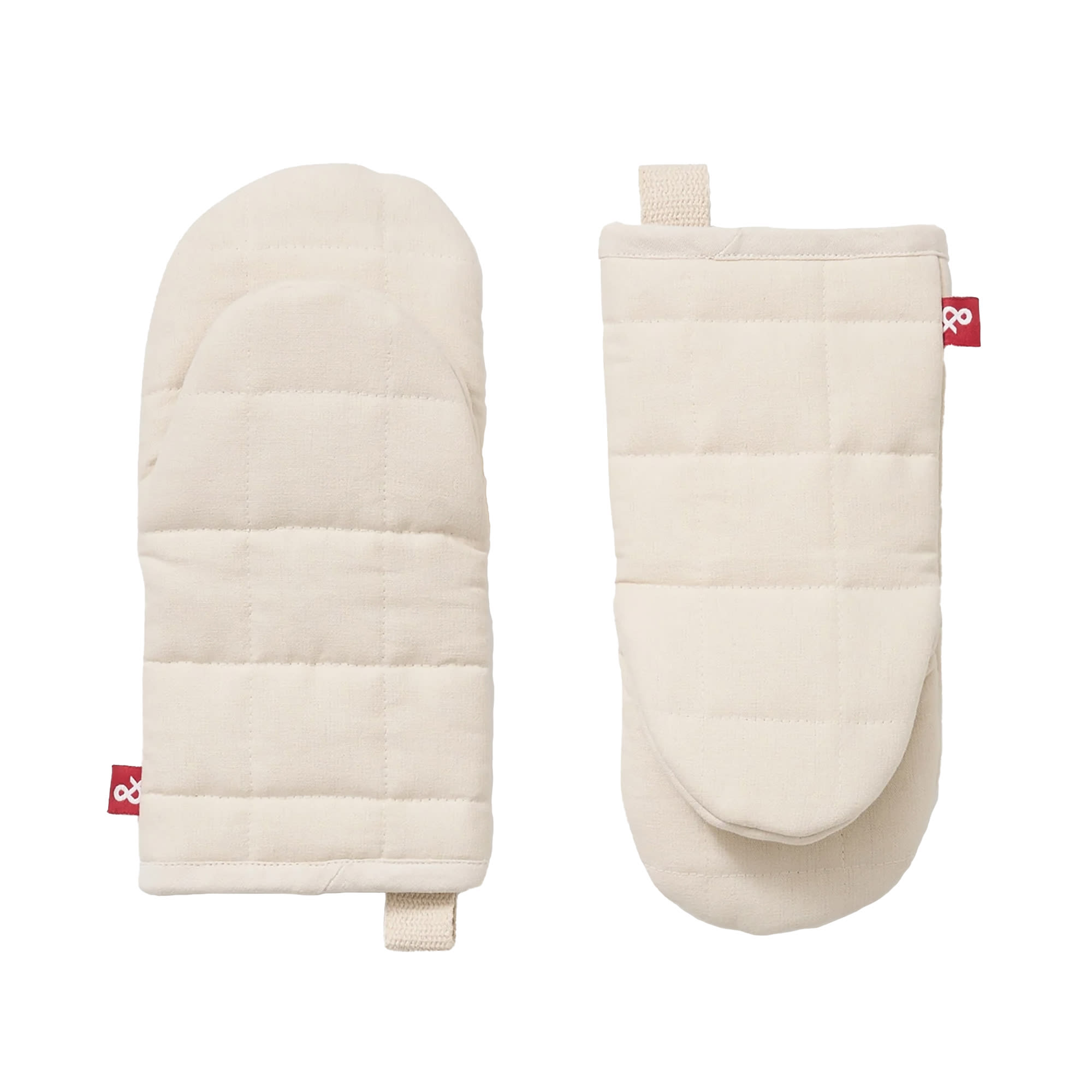 Hedley & Bennett HB001701 10 1/2 Puppet Oven Mitt - Cotton, Oat White, Beige