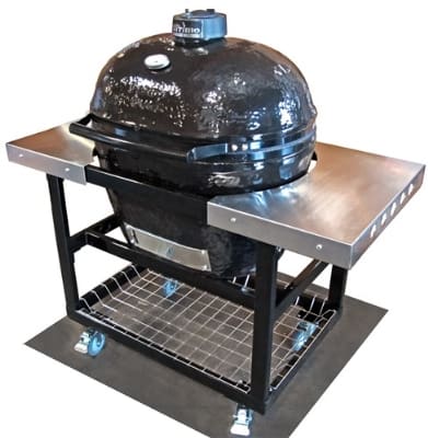 Primo PRM310 Cart w/ Basket & Stainless Steel Side Table For XL Oval