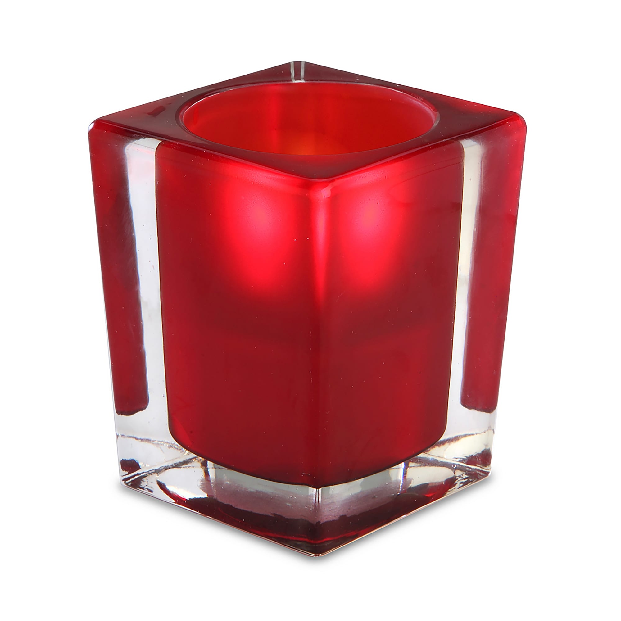 Sterno 80242 Signature Candle Lamp 3"L x 3"D x 4"H, Glass, Red