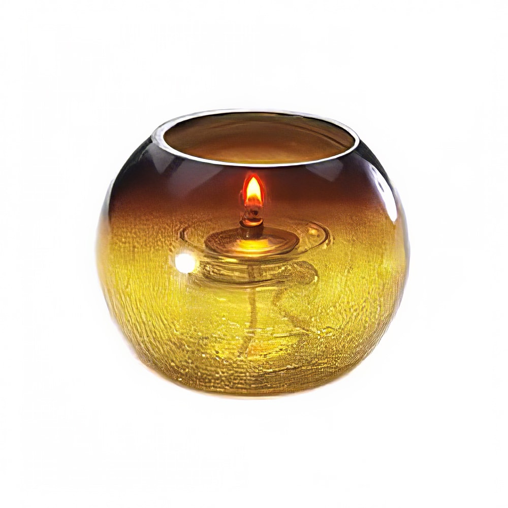 Sterno 80288 Roma Candle Lamp 4 1/4"D x 3 1/4"H, Glass, Amber