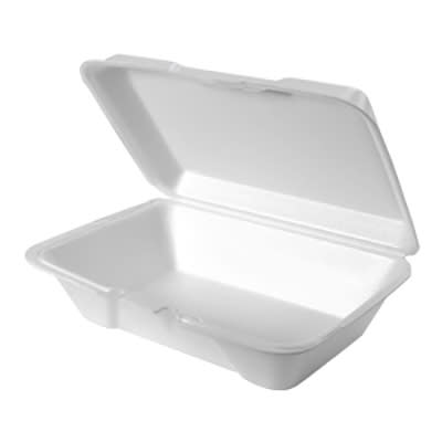 Genpak 20500 Hinged Lid Foam Food Container - 9 1/5