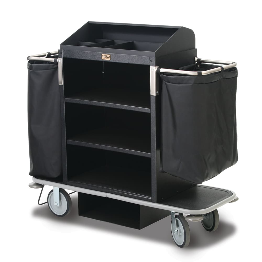 Forbes Industries 2220 Housekeeping Cart w/ (3) Shelves & (2) Bags 30