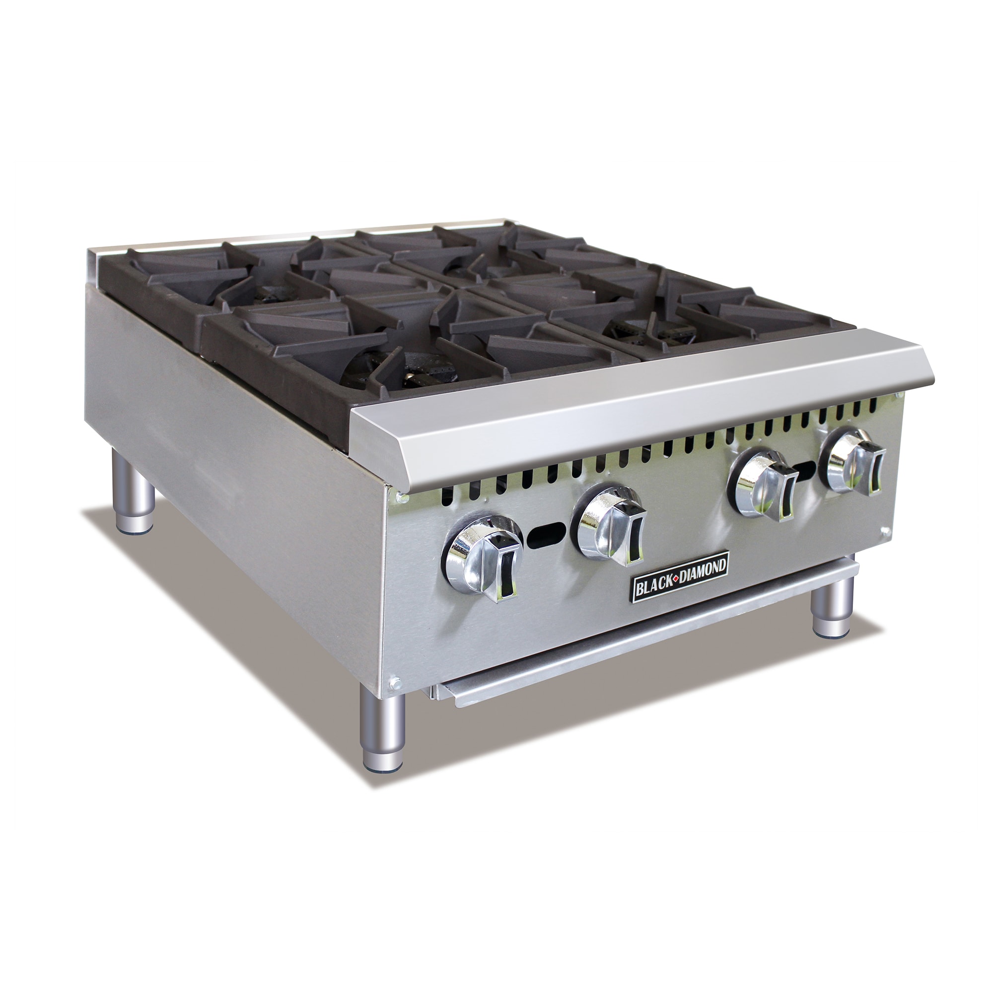 Black Diamond BDCTH-24 4-Burner Hot Plate - Heavy Duty, 100,000 BTU, Stainless, NG
