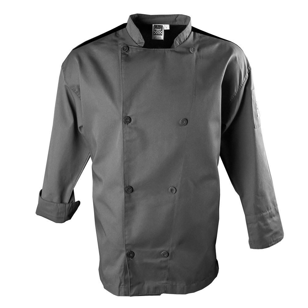Rafael Chef Coat Unisex Cool Breeze Short Sleeve Double-Breasted Chef Jacket White/Black 1 pcs per case