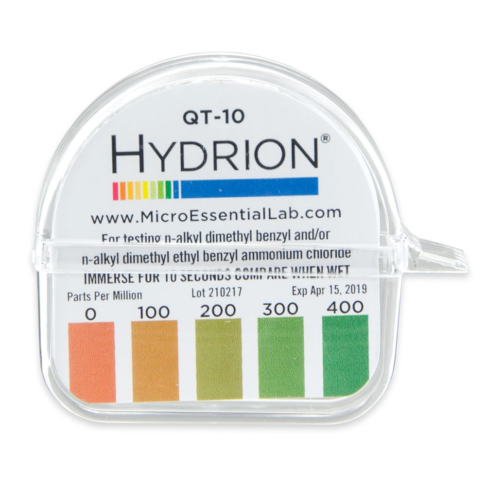 Hydrion QT-10 Papers Quaternary Ammonium Sanitizer Single Roll TEST KIT Use with Steramine & Other Quaternary Sanitizers 0-400 ppm by MICRO ESSENTIAL LABORATORY