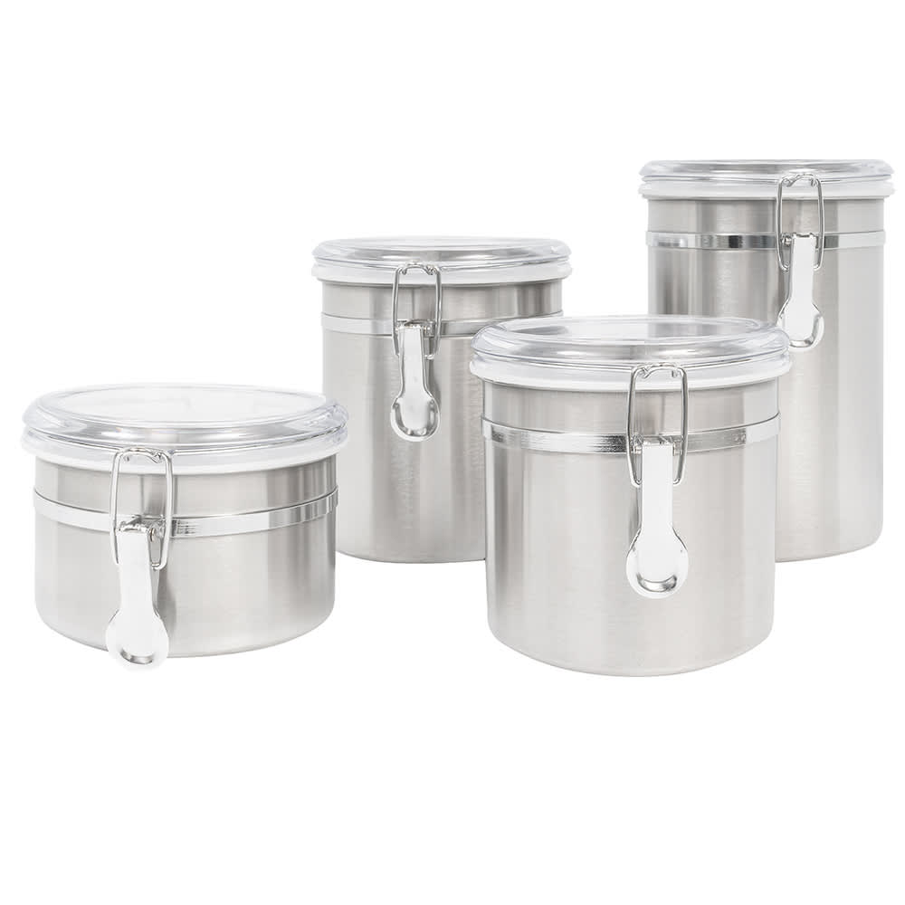 Oggi Stainless Steel Airtight Canister Clear Lid and Locking Clamp