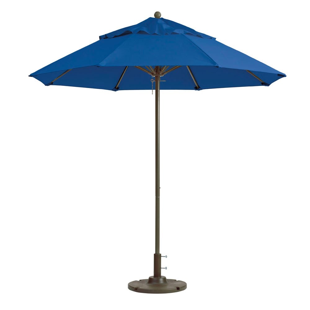 Grosfillex 98389731 7 1 2 Ft Round Top Windmaster Umbrella Pacific Blue Fabric Aluminum Pole