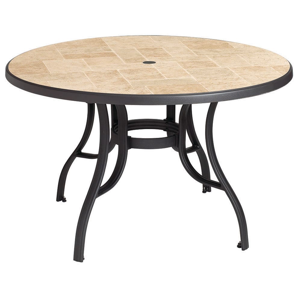 Grosfillex Us527102 48 Round Louisiana Outdoor Pedestal Table