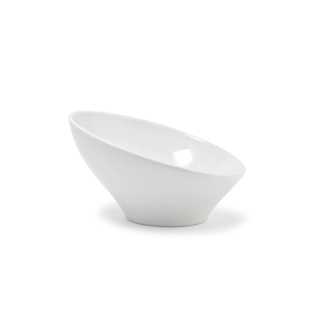 Front of the House DBO056WHP22 14 oz Slanted Bowl - Porcelain, White