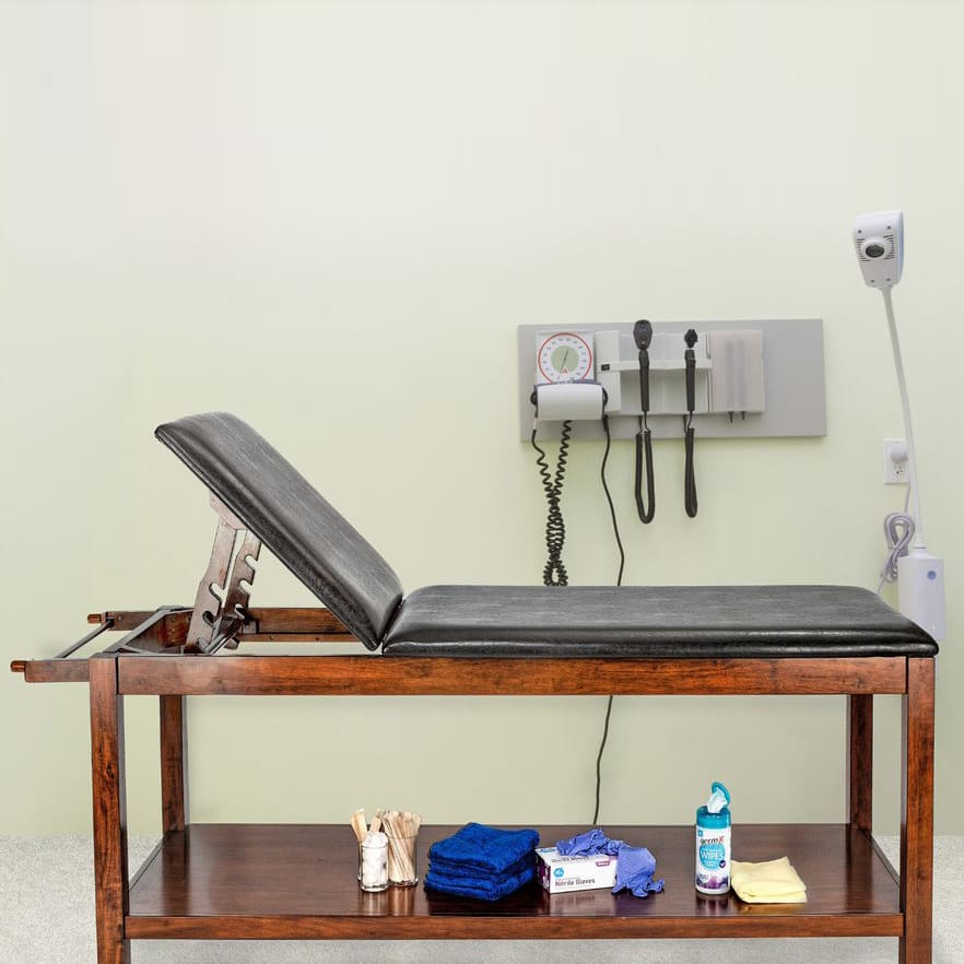 Alpine Industries 99603MA Adjustable Medical Exam Table w/ Paper Dispenser 32"H x 28"W x 74
