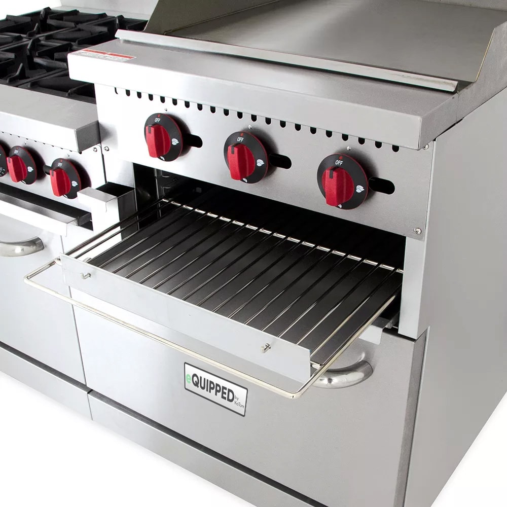 eQuipped R10RGB24 60" 6 Burner Gas Range w/ Raised Griddle Broiler, NG