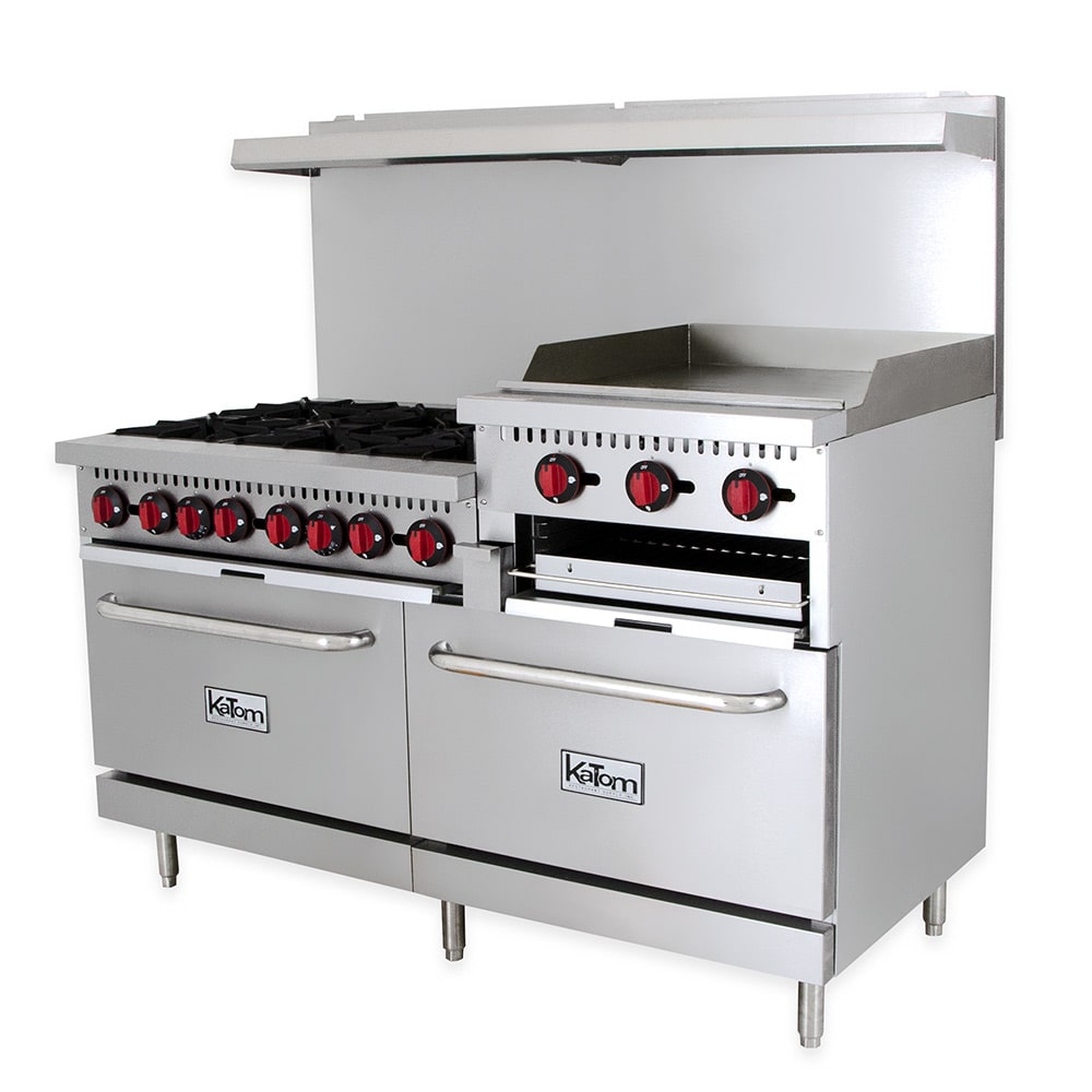 eQuipped R10RGB24 60" 6Burner Gas Range w/ Raised Griddle Broiler, LP