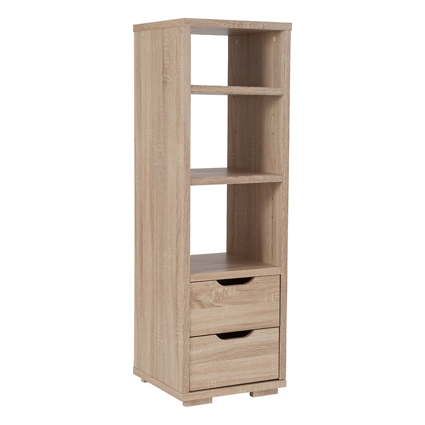 Flash Furniture EV-BC-1240-01-GG Howell Bookshelf w/ (2) Drawers & Open ...