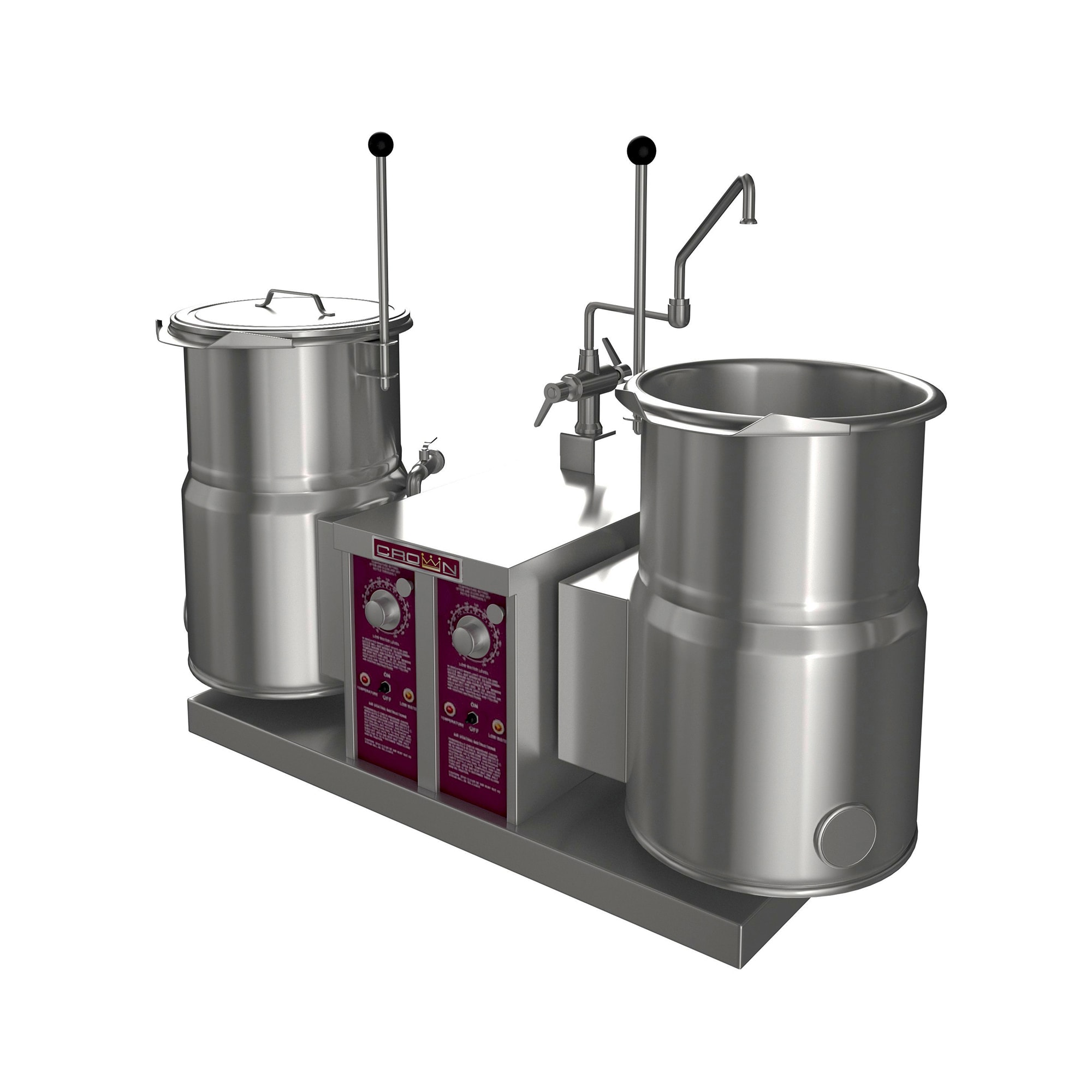 Crown Steam EC6TW2 (2) 6 gal. Steam Kettles Manual Tilt, 2/3 Jacket