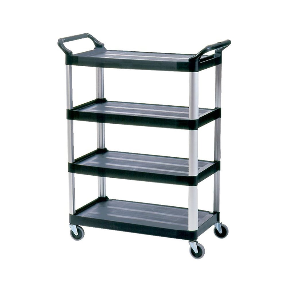 Rubbermaid 3-Shelf Plastic/Poly Mobile Utility Cart with Swivel