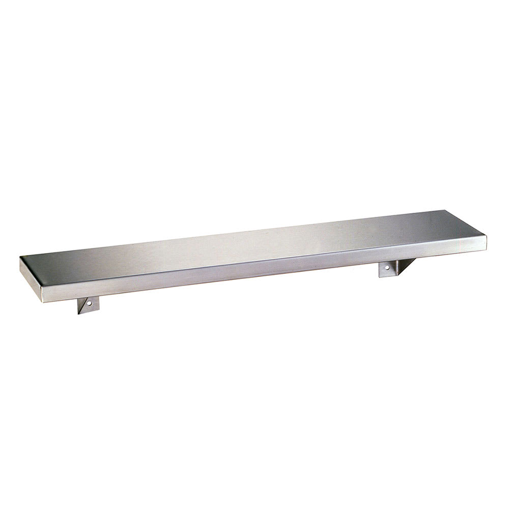 Bobrick B-298X18 Solid Wall Mounted Shelf, 18"W X 8"D, Stainless