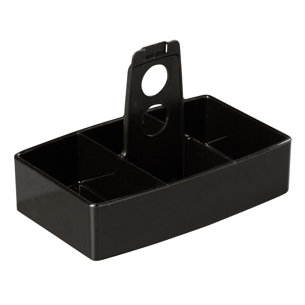 Carlisle 455103 6 Compartment Rectangular Sugar Caddy - Plastic, Black