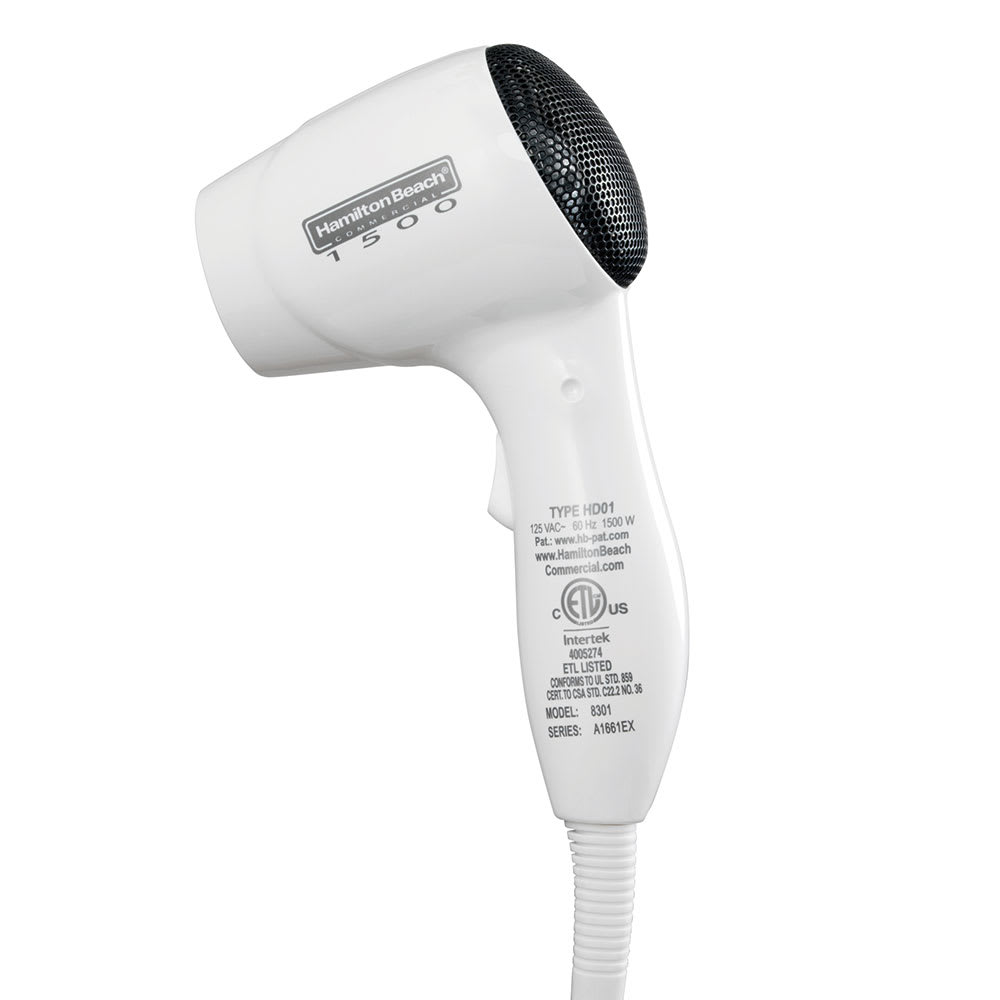 Wall mount hair outlet dryer with retractable cord