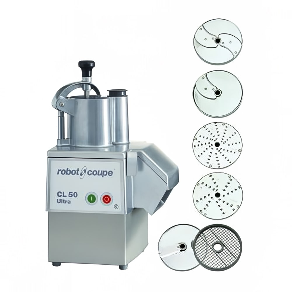 Robot Coupe CL50 Ultra Continuous Feed Food Processor with 2 Discs - 1 1/2 HP