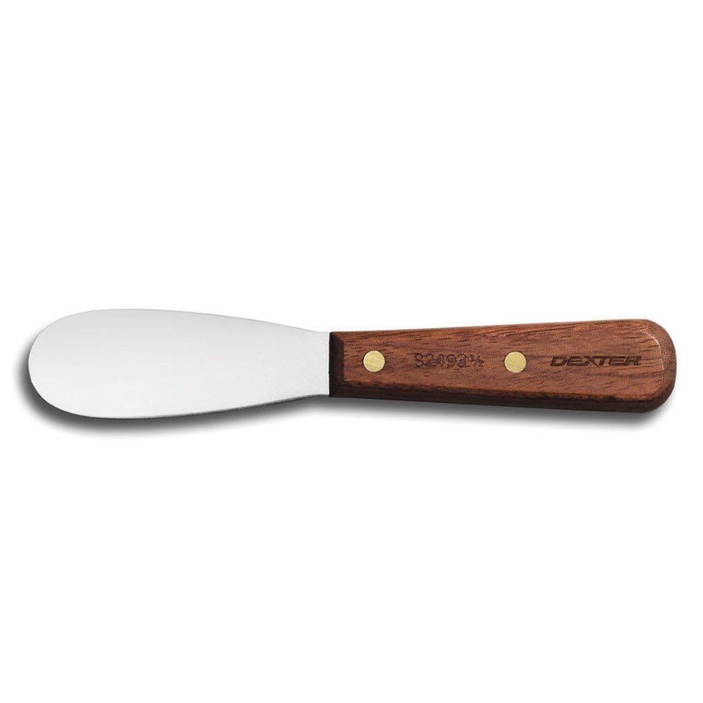 Choice 3 1/2 Smooth Stainless Steel Sandwich Spreader with Brown  Polypropylene Handle