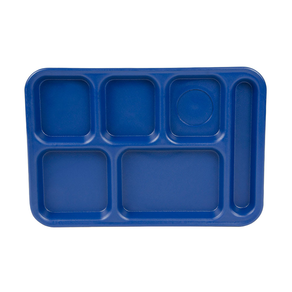Cambro 10 inch x 14.5 inch School Compartment Navy Blue Tray, 24 Each, 1 per Case, Price/Case