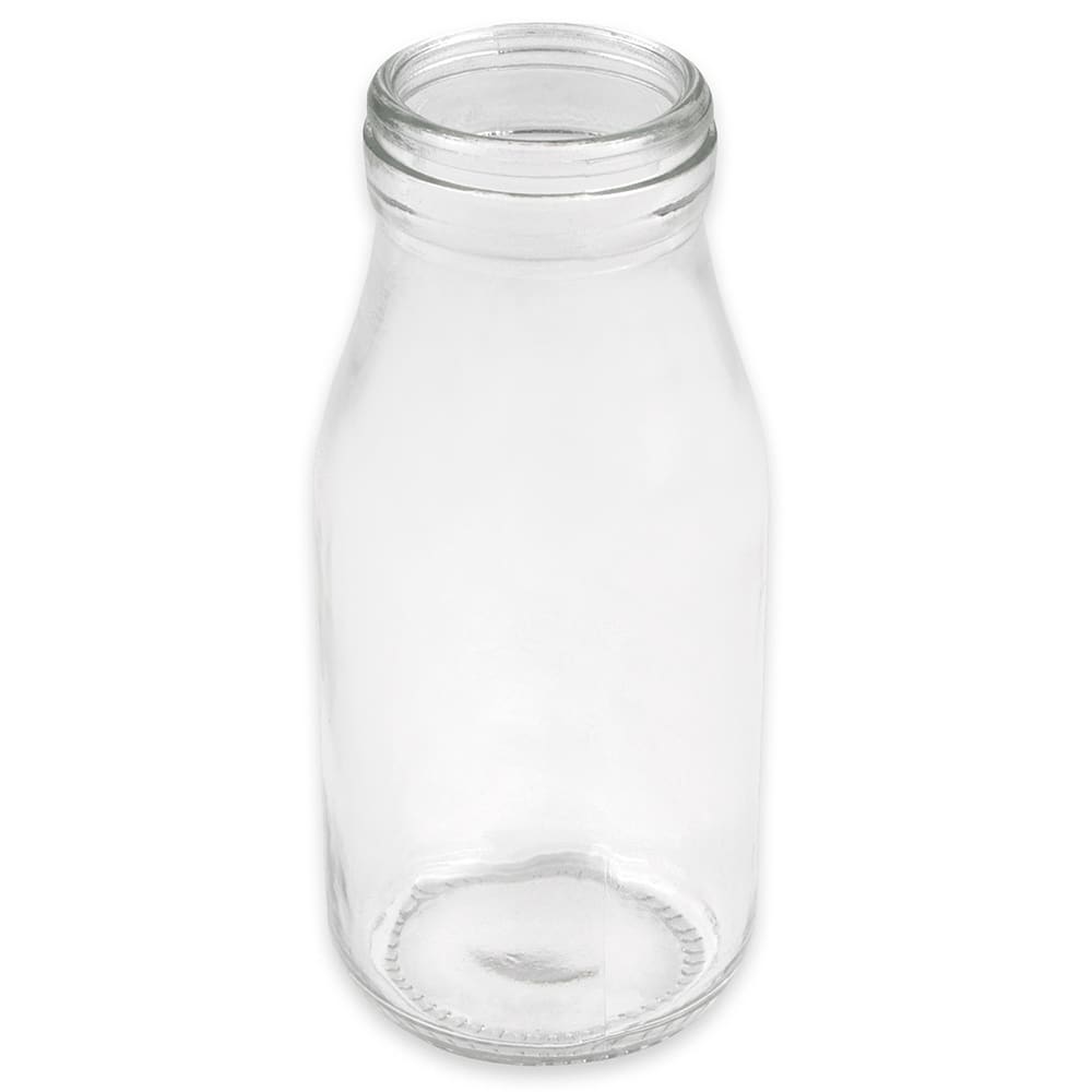 Clear 8 Oz Glass Milk Bottles Set