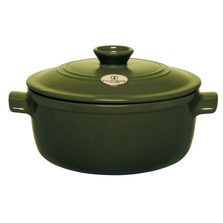 Emile Henry Flame Round Stewpot Dutch Oven, 4.2 Quart, Burgundy