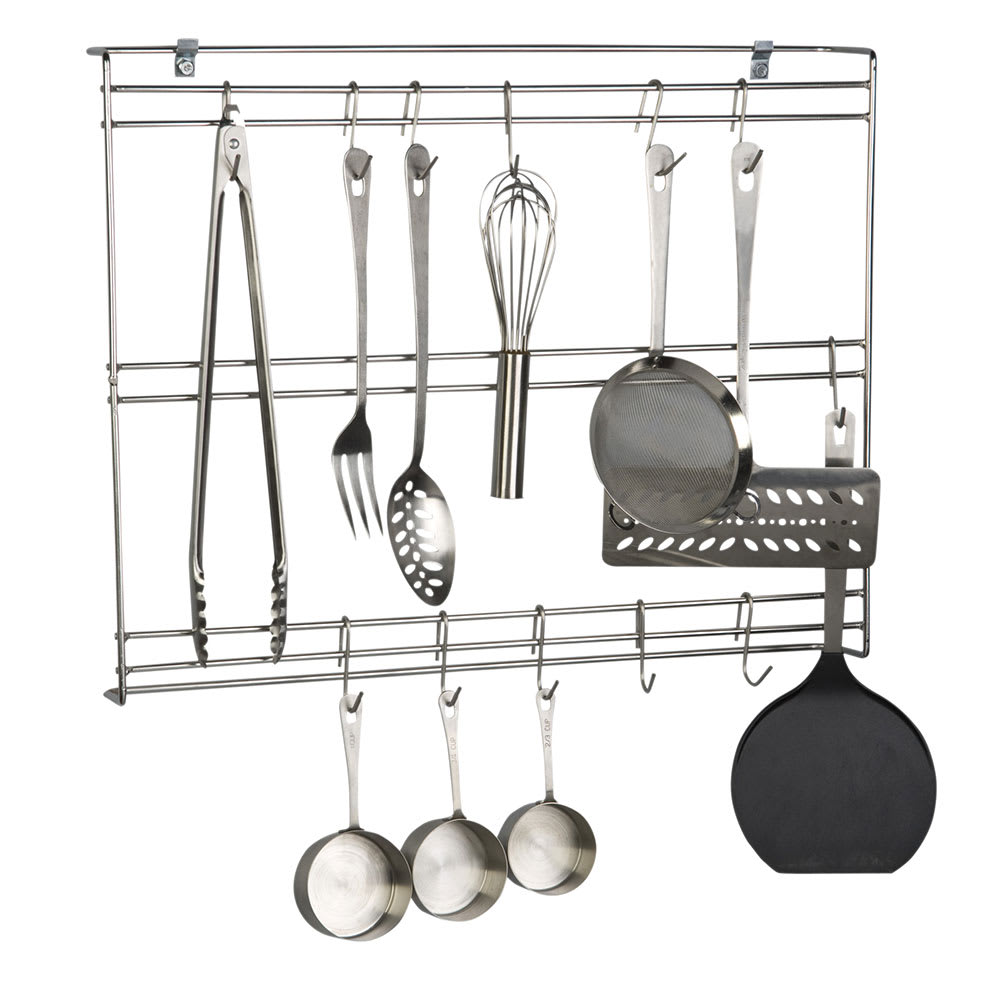 Stainless steel wall discount mounted utensil rack