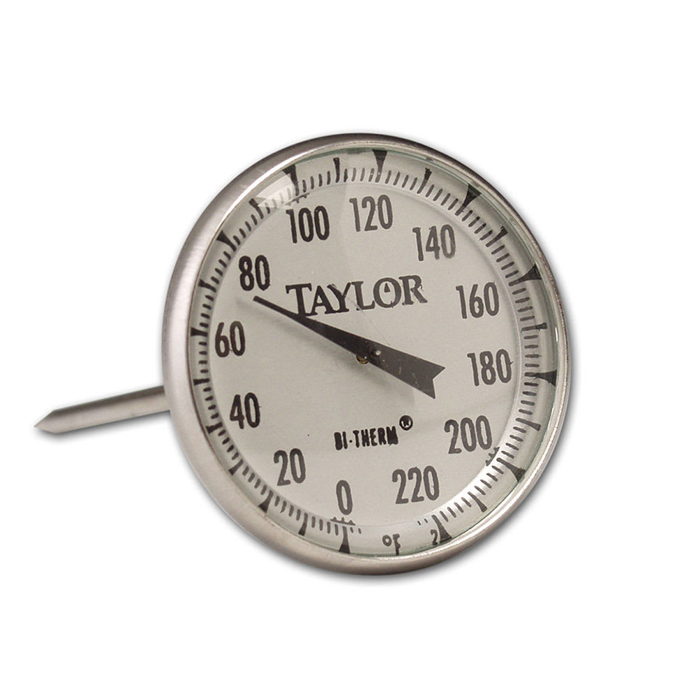 Taylor 3517 1 Dial Type Instant Read Thermometer w/ 4 1/2 Stem, 50 to 550 Degrees F, Stainless Steel