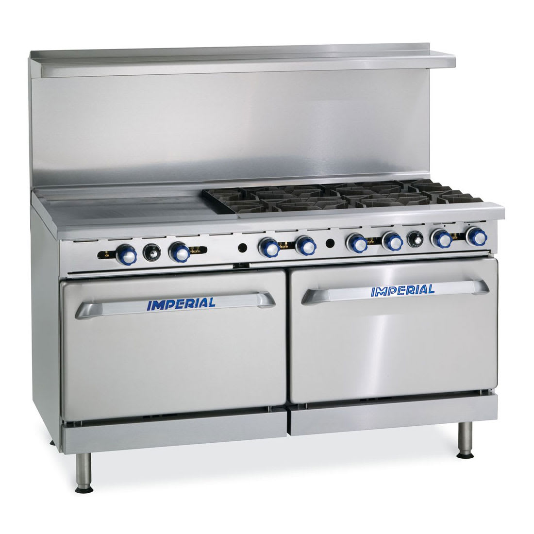 Imperial Range Pro Series IR-6-G24T-E2083 60 Electric Range with 6 Round  Plates, 24 Griddle, and 2 Standard Ovens - 208V, 3 Phase