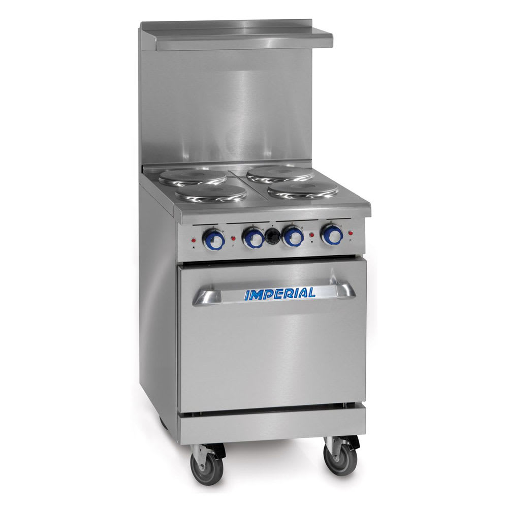 Imperial Range Pro Series IR-6-G24T-E2083 60 Electric Range with 6 Round  Plates, 24 Griddle, and 2 Standard Ovens - 208V, 3 Phase