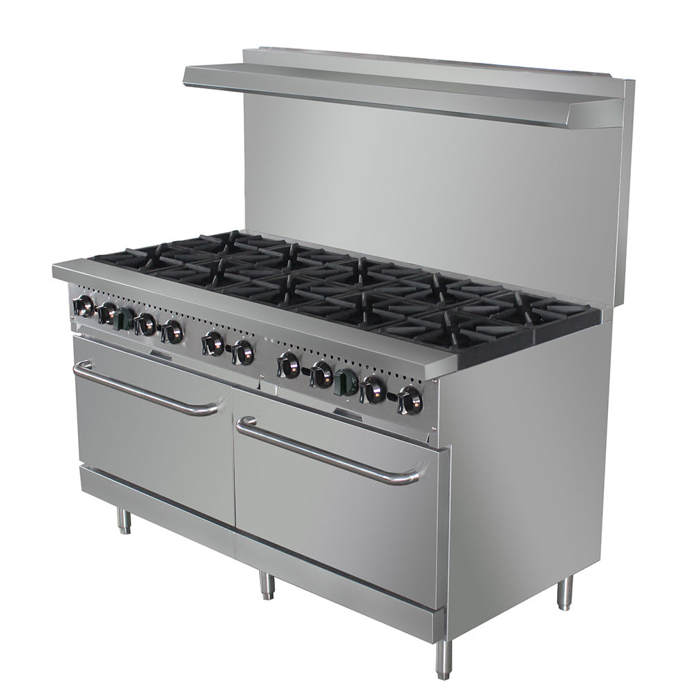 Commercial 10 Burner 60HD Gas Range Therma-Tek TMD60-10-2