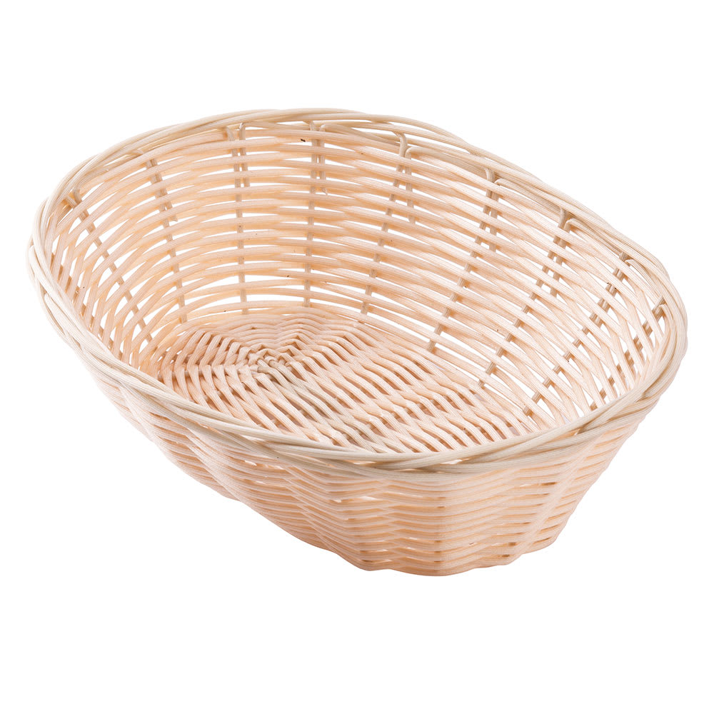 Tablecraft 1174W Woven Basket, 9 x 6 x 2 1/4", Oval, Polypropylene Cord, Natural