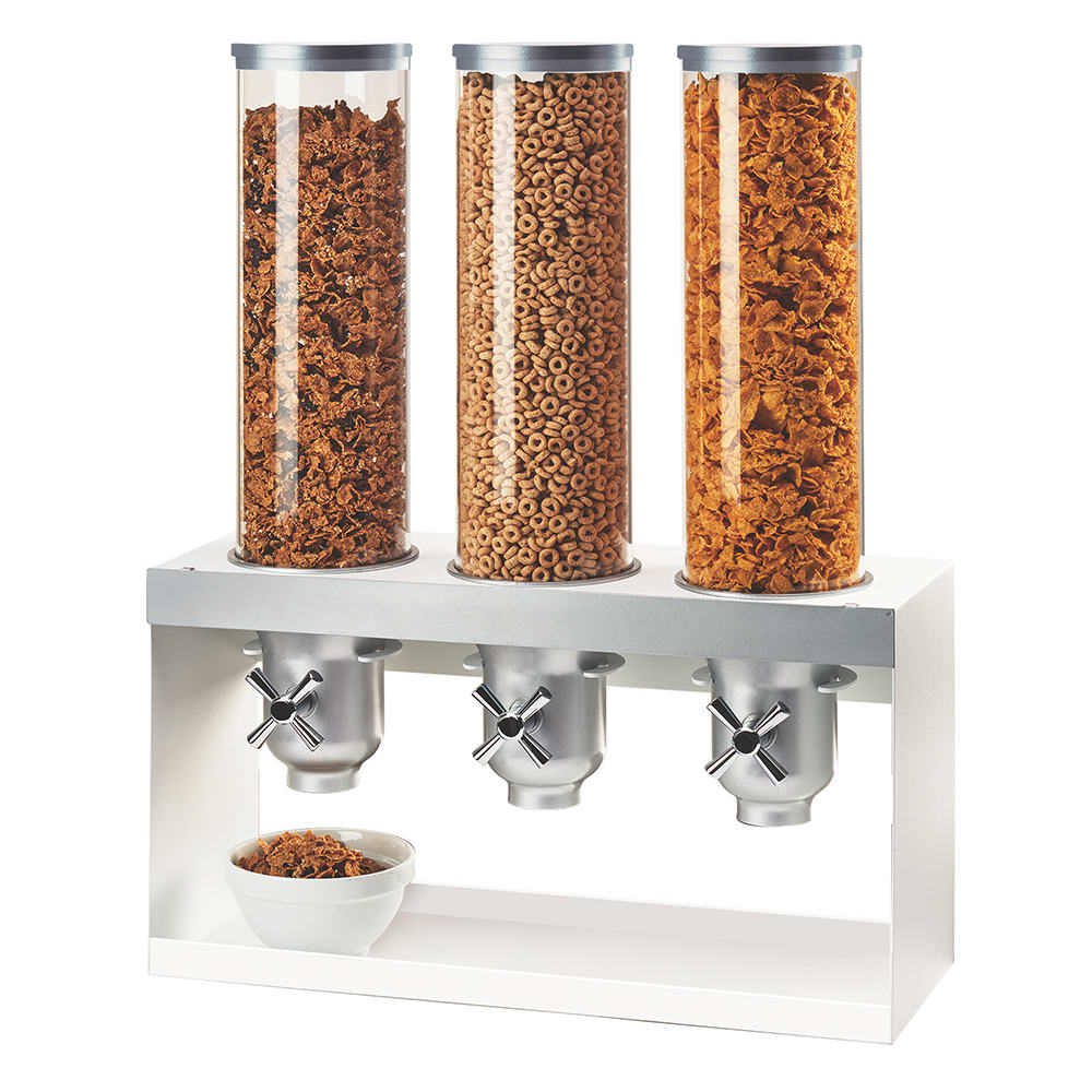 Cal-Mil 3511-3-55 Countertop Cereal Dispenser w/ (3) 3 1/2 liter Containers  - Metal Stand, Stainless Steel