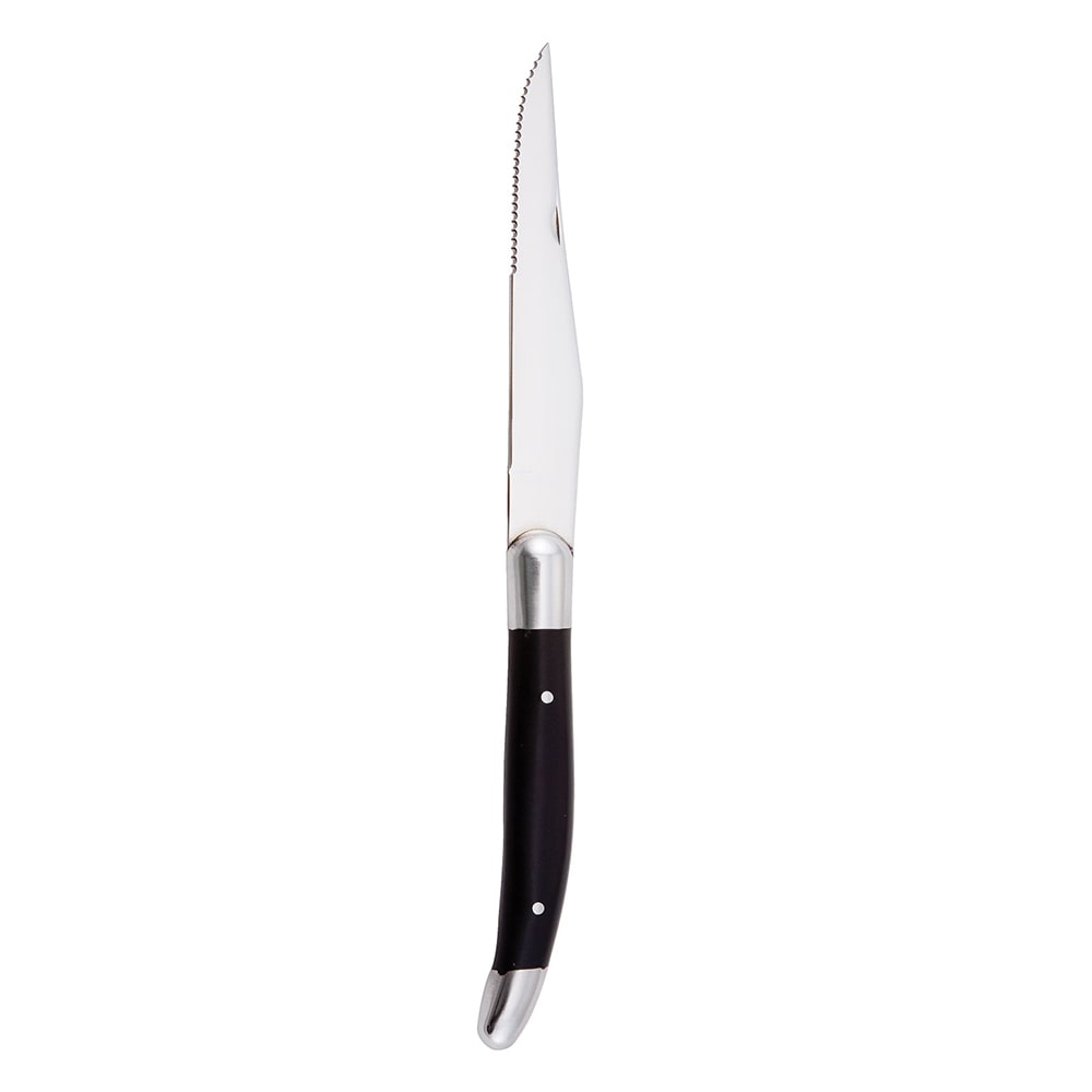 Walco Stainless Jumbo Black Delrin Plastic Handle Best Steak Knife