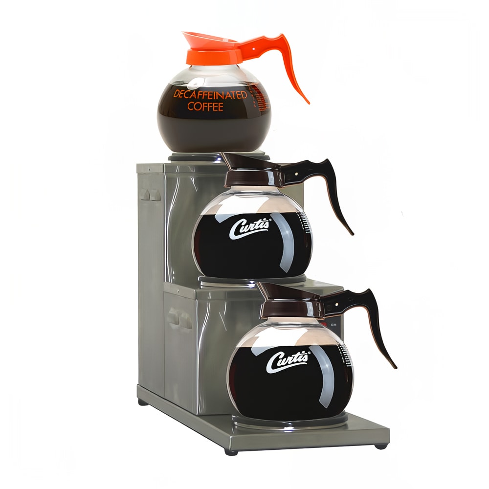 Wilbur Curtis Decanter Warmer 2 Station Warmer, Step Up with Receptacle - Hot Plate to Keep Coffee Hot and Delicious - AW-2SR-10 (Each)