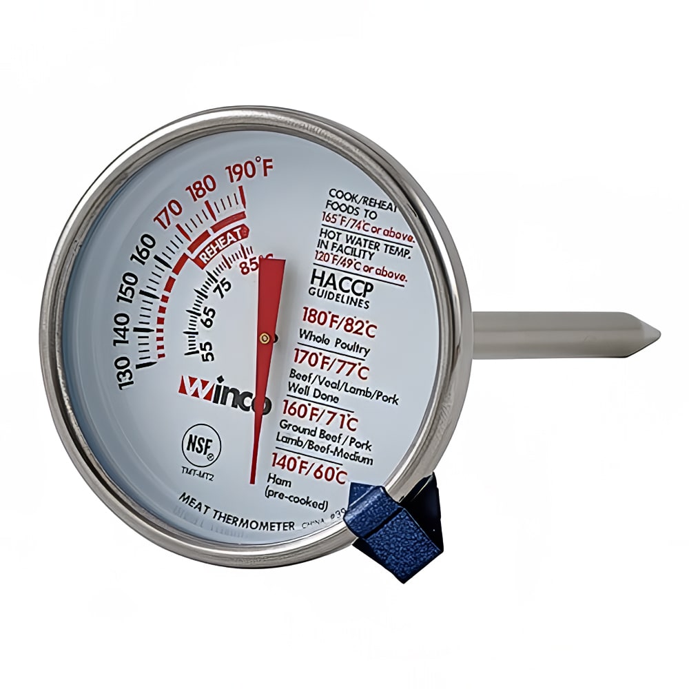 MEAT DIAL THERMOMETER, 2 DIA., 120 DEG./210 DEG. F., 4-1/2