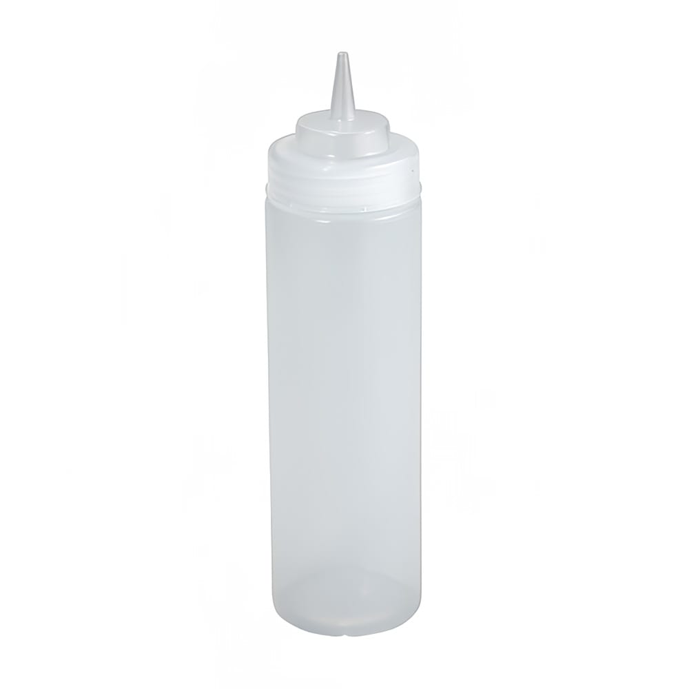 Choice 24 oz. Clear Wide Mouth Squeeze Bottle - 6/Pack