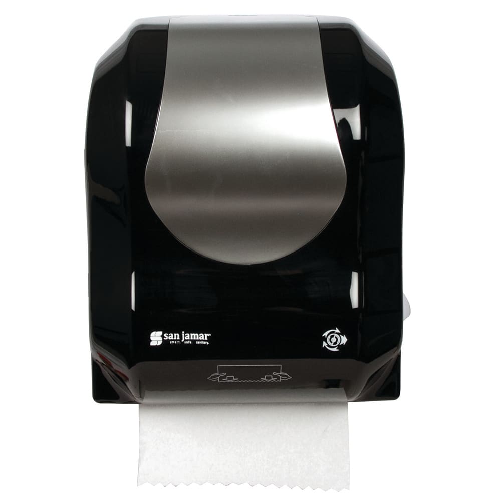 San Jamar T7470BKSS Wall Mount Touchless Roll Paper Towel Dispenser ...