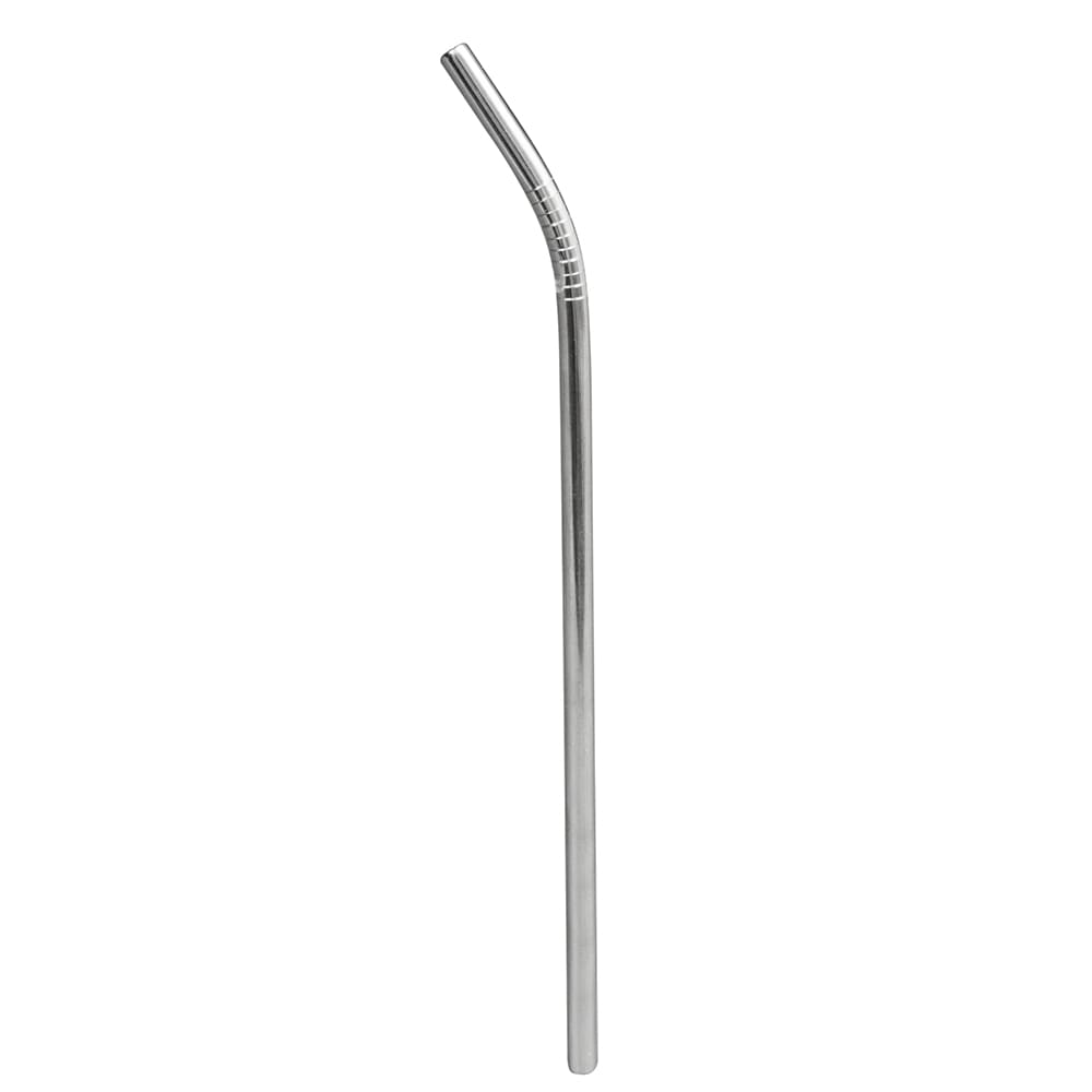American Metalcraft STWS8 8 inch Stainless Steel Bended Straw, Silver | 12 per Pack