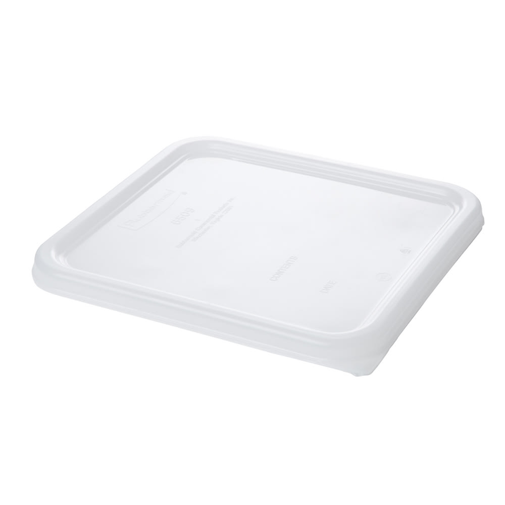 Rubbermaid Commercial Products Small Lid For 2, 4, 6, And 8 Qt. Plastic  Space Saving Square Food Storage Container (Fg650900Wht),White