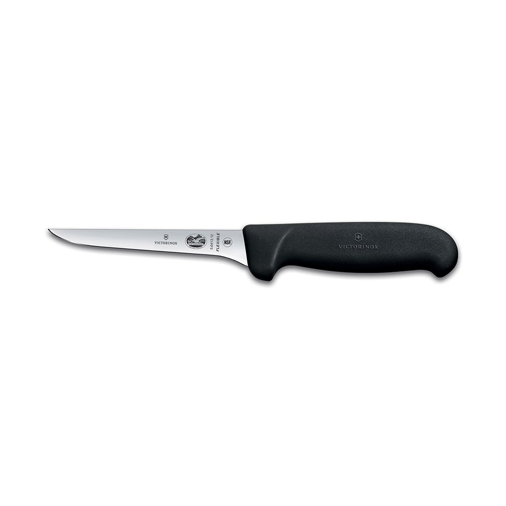 Victorinox 5 Boning Knife, Curved Blade, Flexible, Black Fibrox Handle  5.6613.12